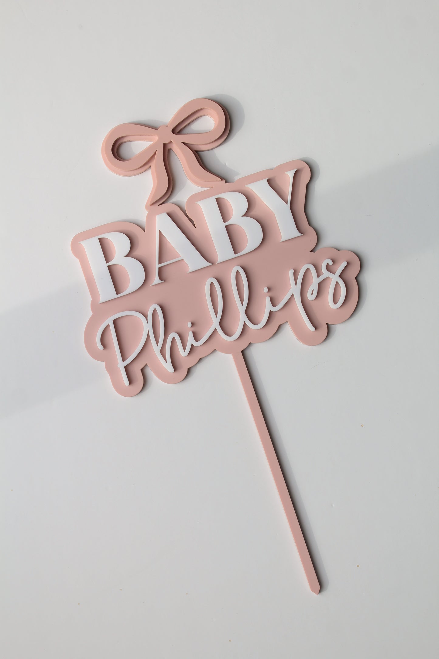 Bow Baby Shower Cake Topper