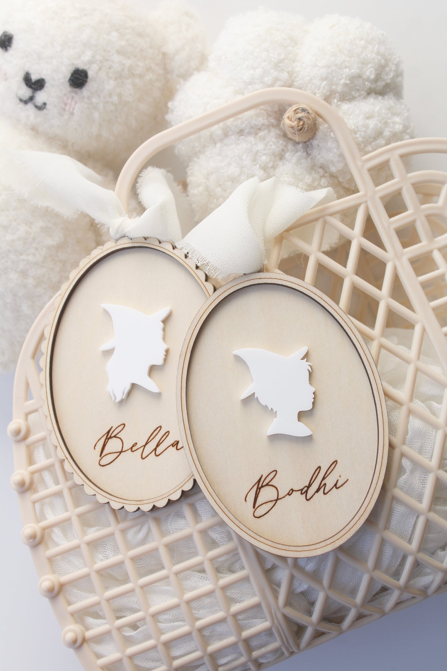 Spooky Silhouette (Wood) Halloween Basket Tag