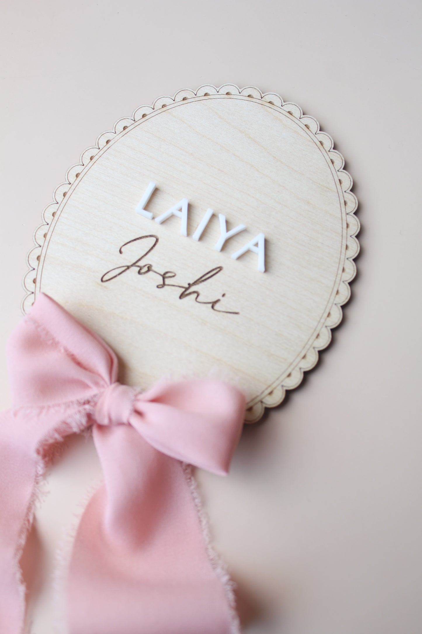 Scallop Detail Baby Name Plaque