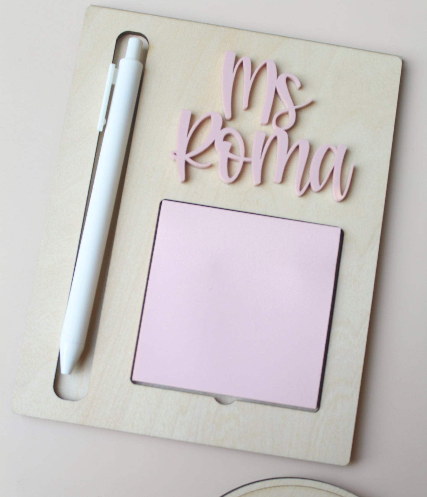 Custom Sticky Note + Pen Holder - Personalized Teacher Gift