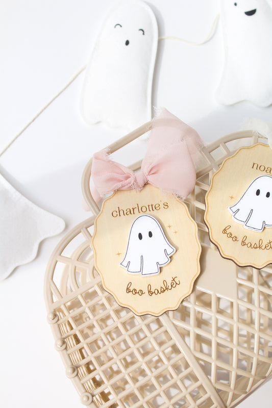 Little Boo Halloween Basket Tag