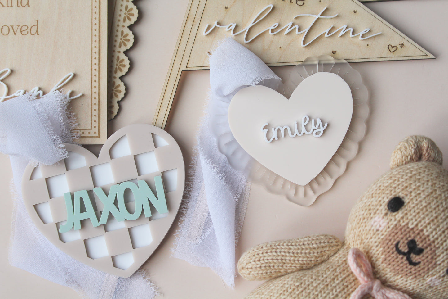 Love Check Valentine's Day Tag - Block Font