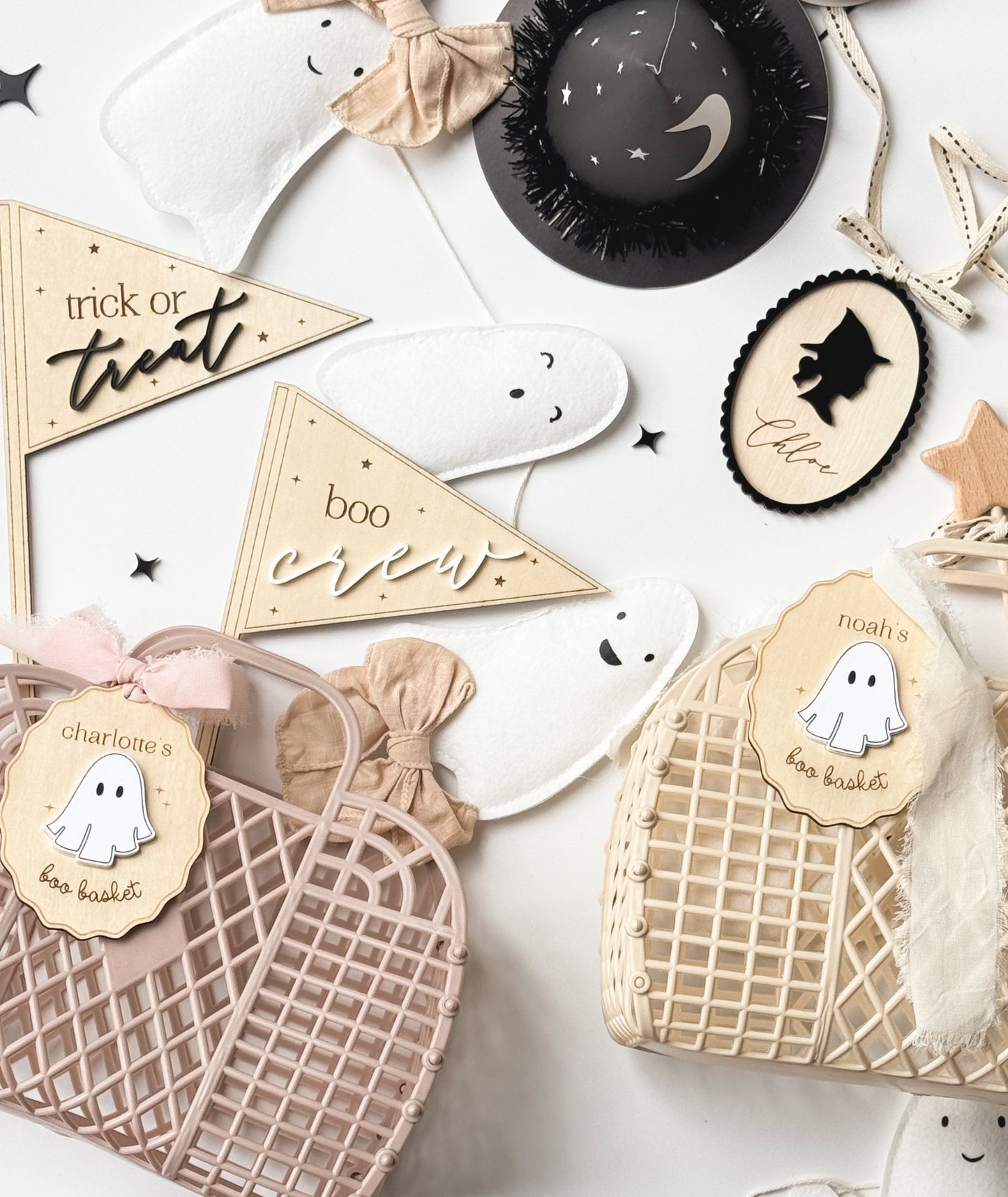 Little Boo Halloween Basket Tag