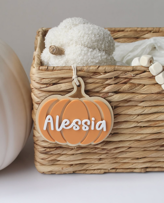 Hey Pumpkin Halloween Basket Tag