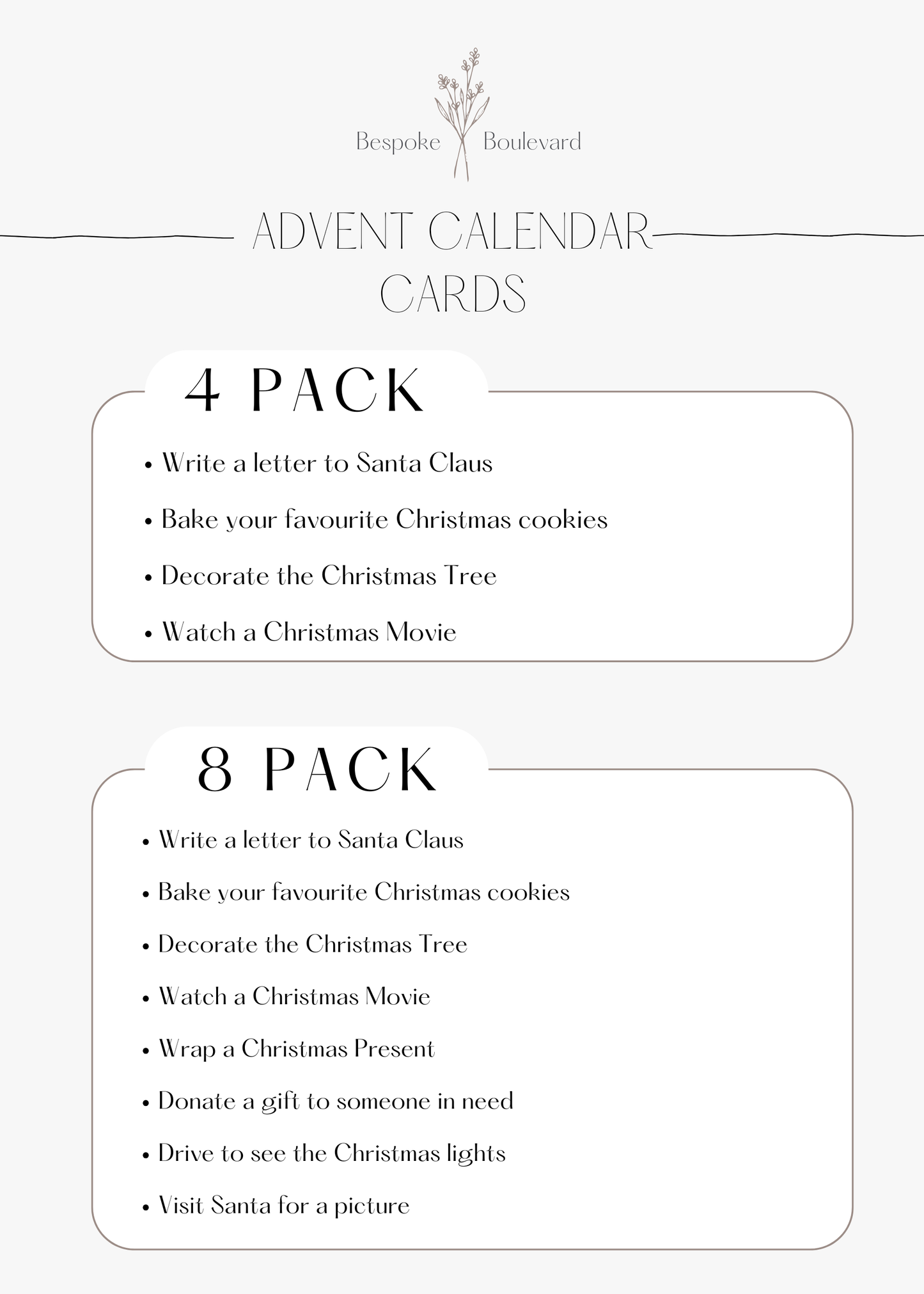 Advent Activity Cards
