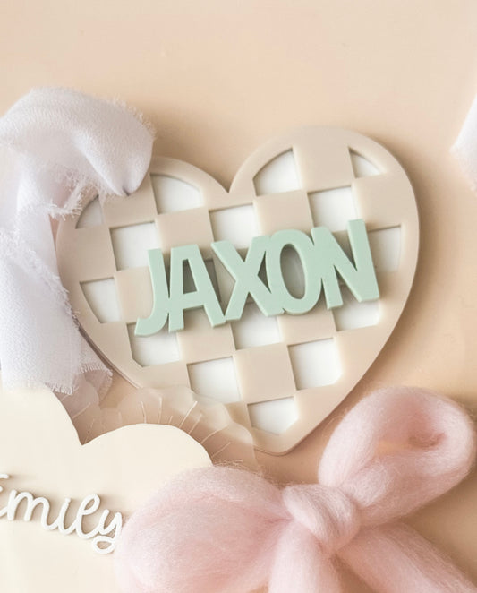 Love Check Valentine's Day Tag - Block Font