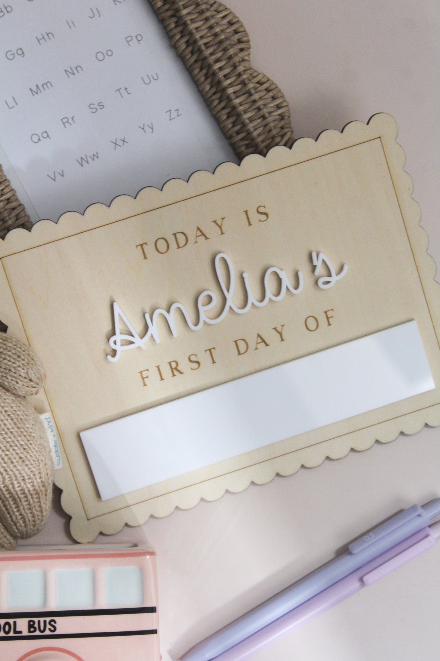 Mini Moments - First & Last Day of School Board (Scalloped Border)