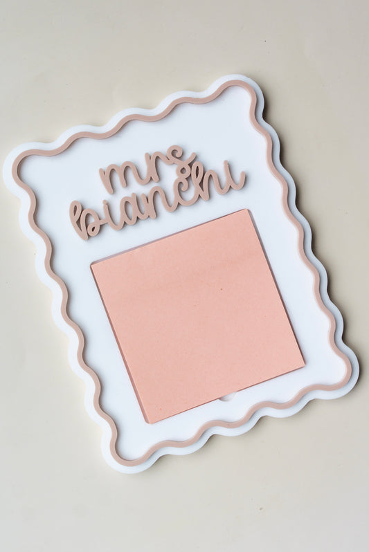 Custom Acrylic Sticky Note Holder - Personalized Teacher Gift