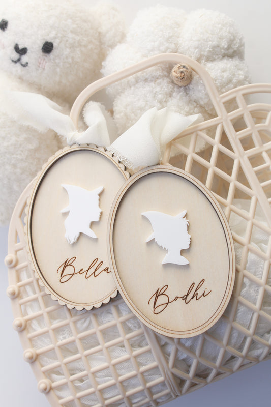 Spooky Silhouette (Wood) Halloween Basket Tag