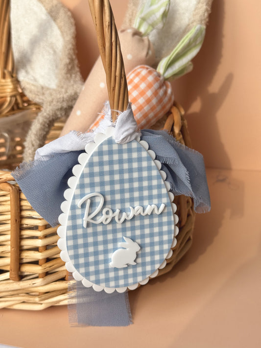 Hop to the Blues Easter Basket Tag