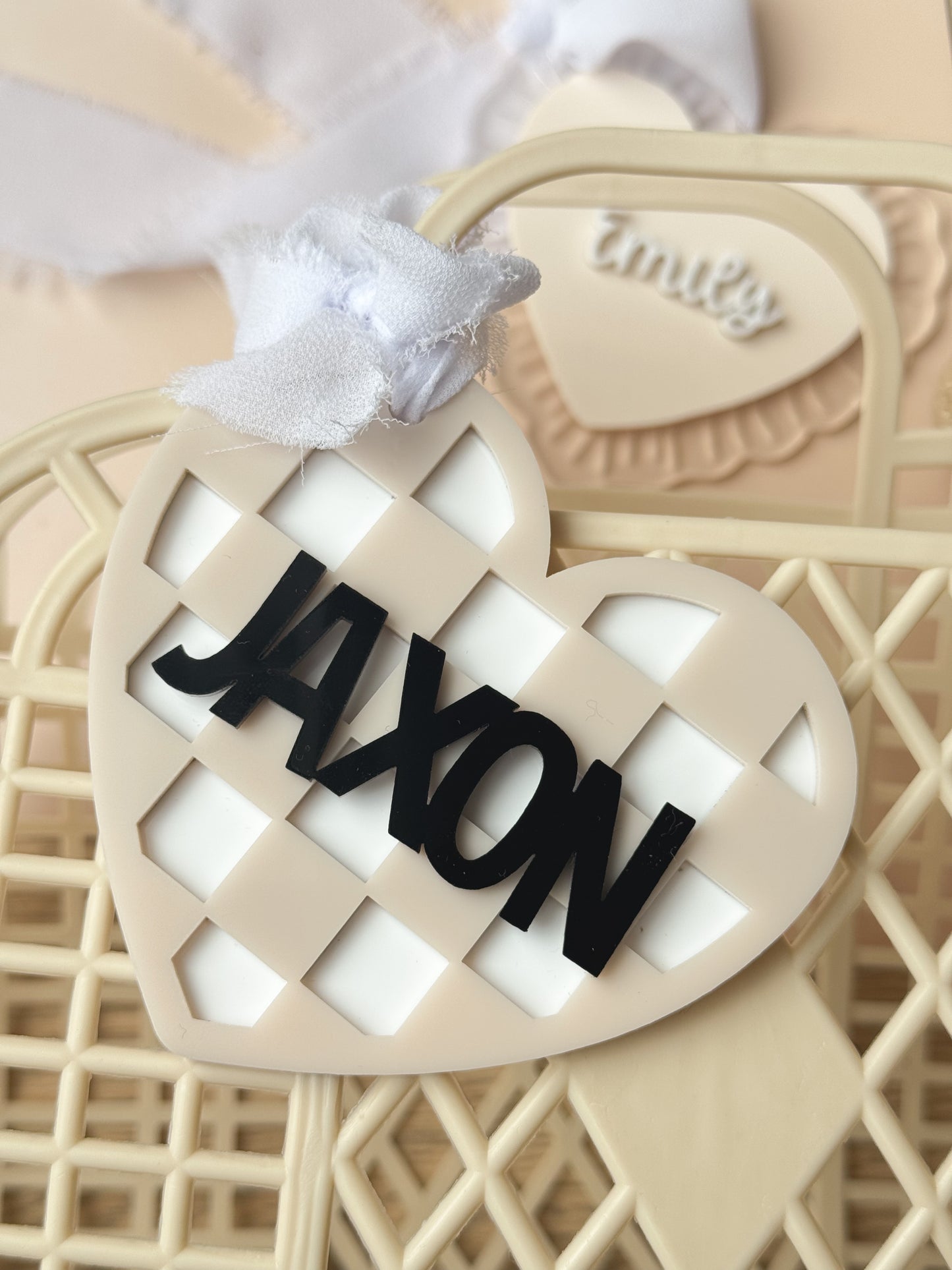 Love Check Valentine's Day Tag - Block Font