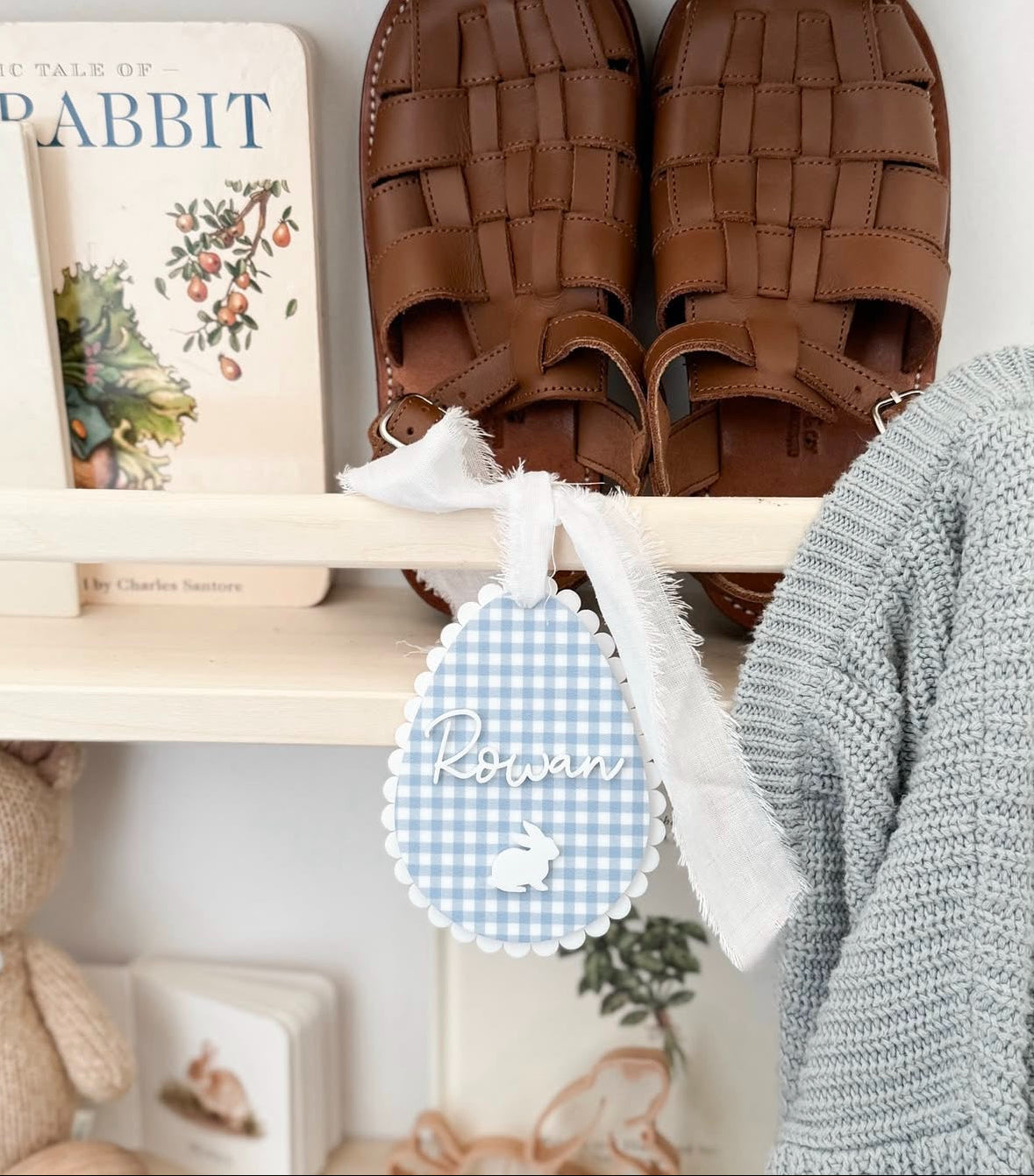 Hop to the Blues Easter Basket Tag