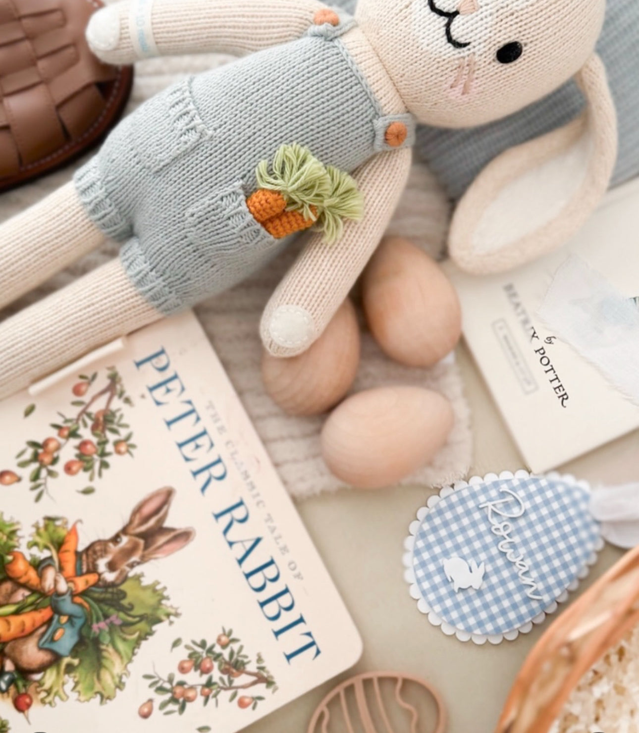 Hop to the Blues Easter Basket Tag