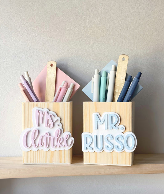 Custom Pencil Holder Teacher Gift Set