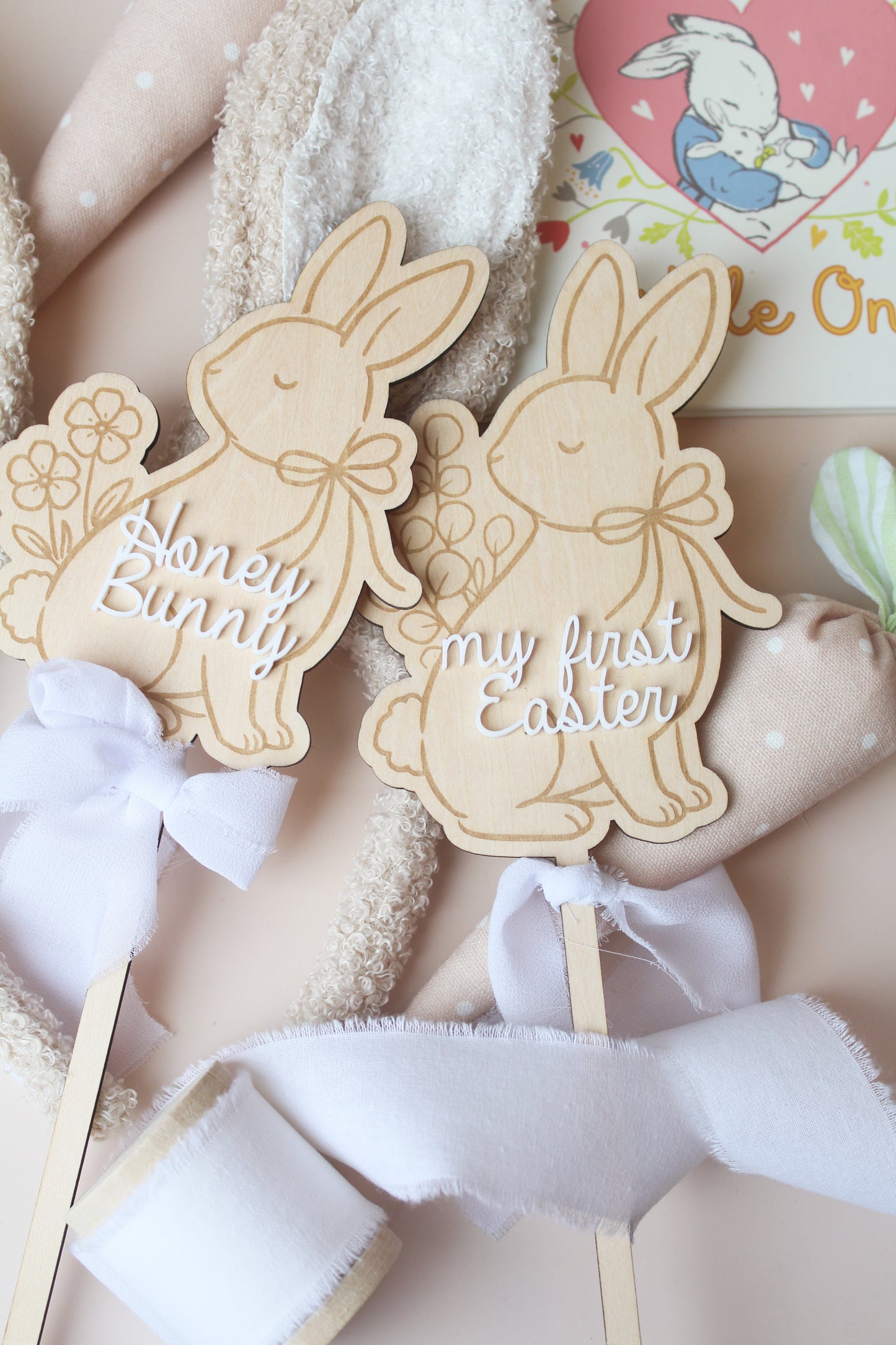 Blushing Bunny Basket Topper