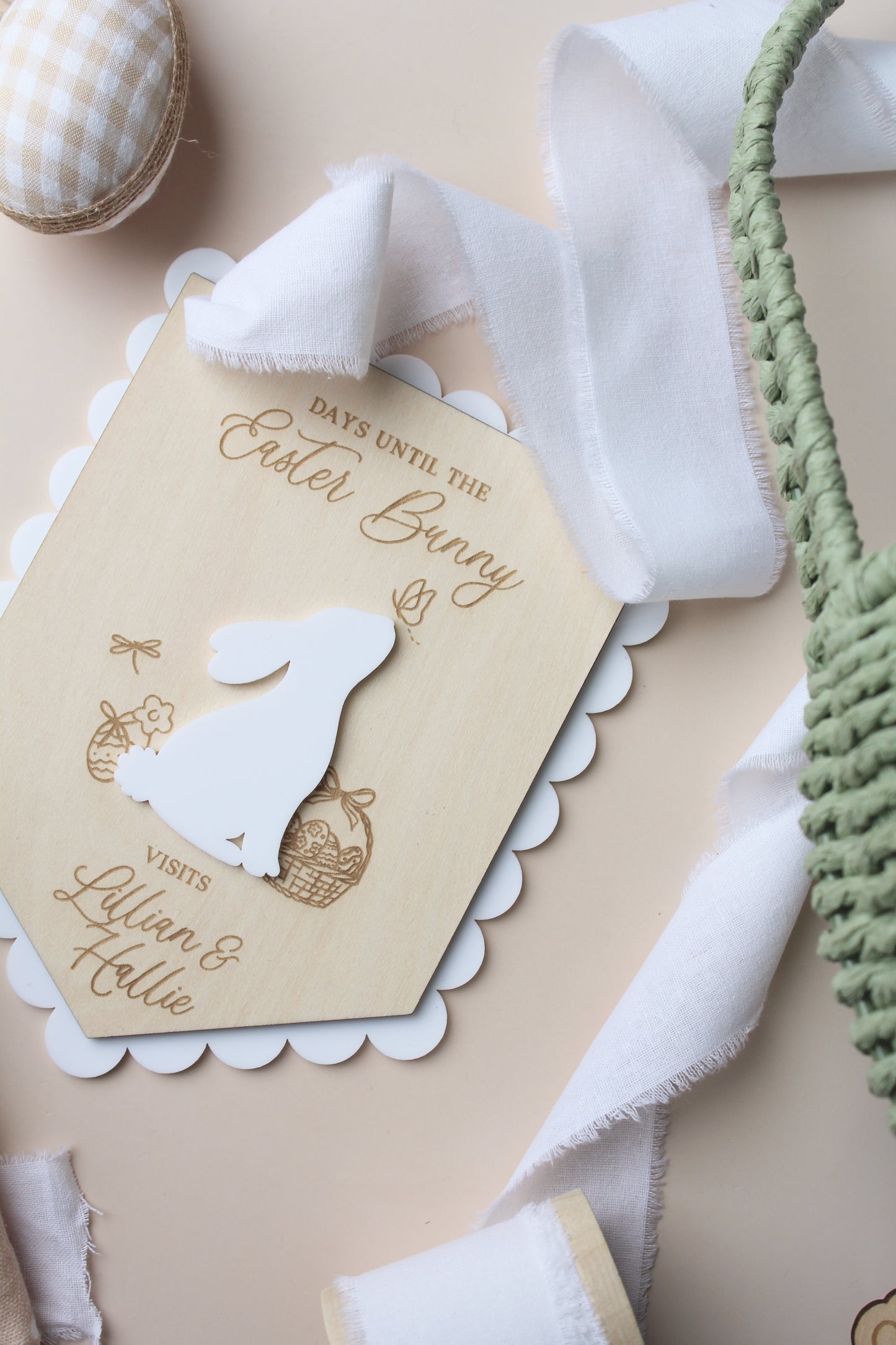 Bunny’s Big Day Countdown - Hanging Sign