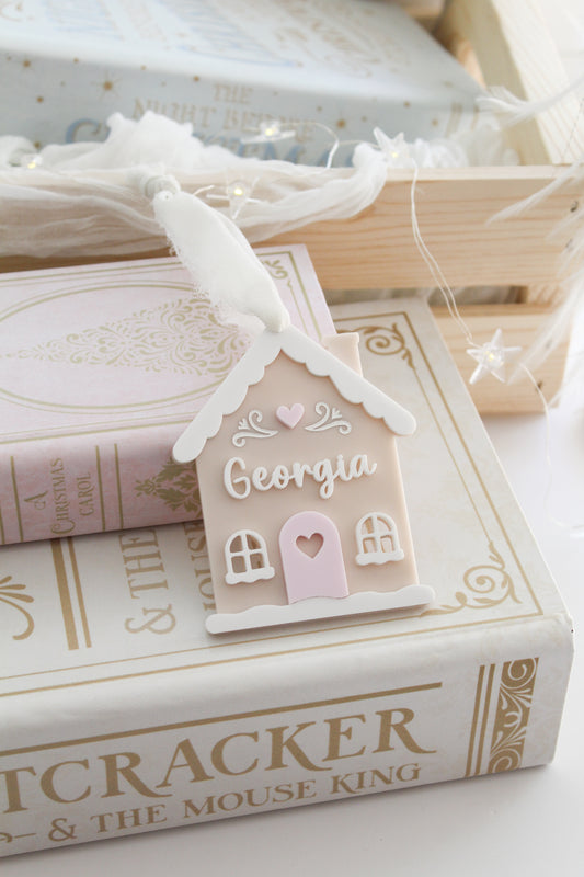 Personalized Acrylic Christmas House Ornament