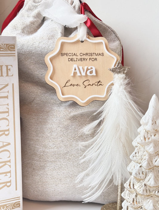 wooden custom engraved new born baby delivery christmas ornament